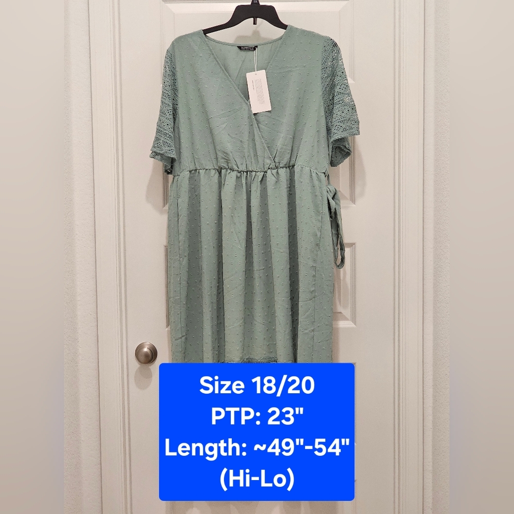 BloomChic Faux Wrap Maxi Dress, NWT, Size 2X (18/20)